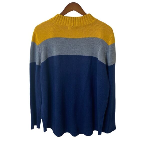 ANA Color Block Pullover Mock Neck Sweater Sz XL - Picture 5 of 10